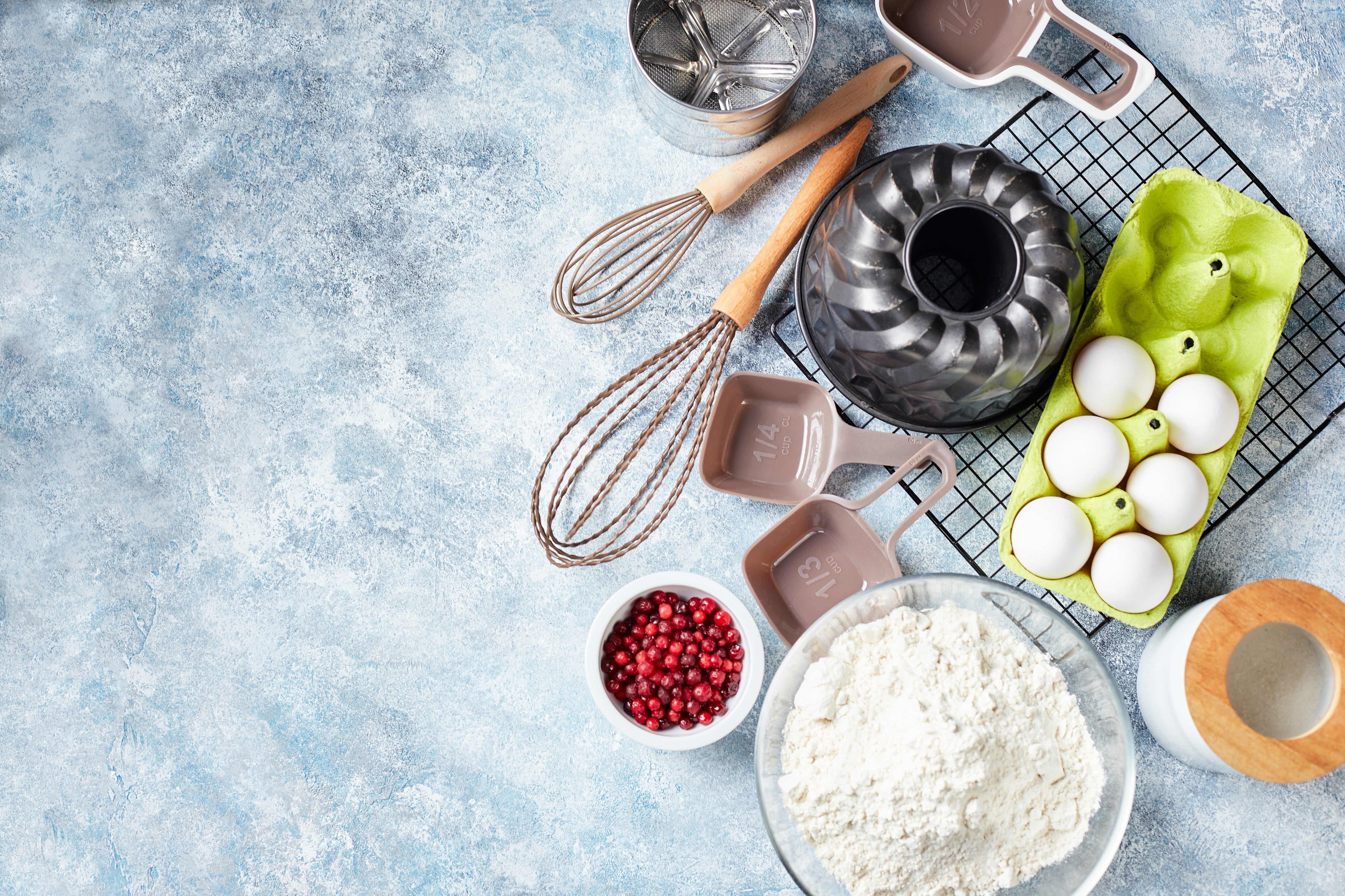 eclair baking ingredients presentation